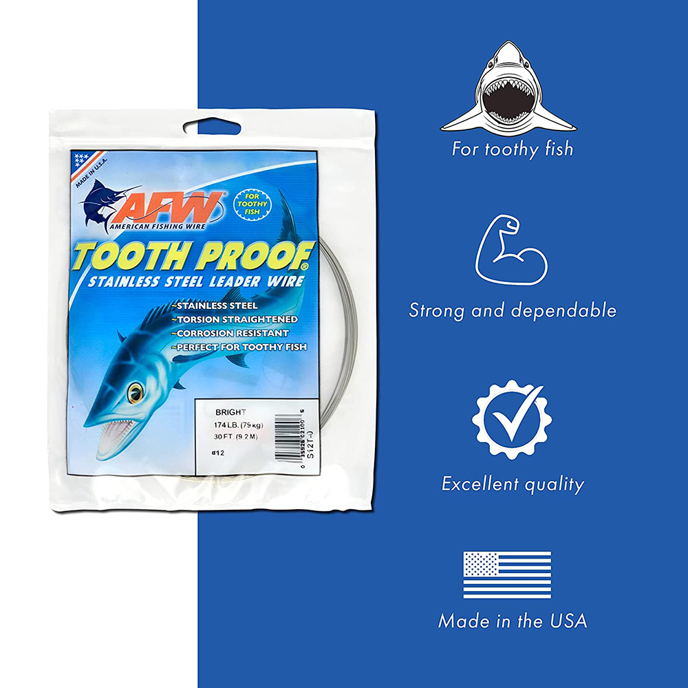 AFW TOOTH PROOF STAINLESS STEEL LEADER WIRE